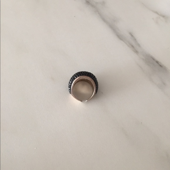 Sterling Silver Black crystal ring.  Superb! - Picture 5 of 5